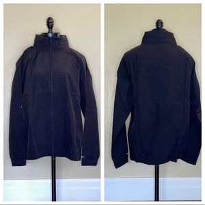 Victoria's Secret PINK Black Windbreaker Hidden Hood Full Zipper Size S/M